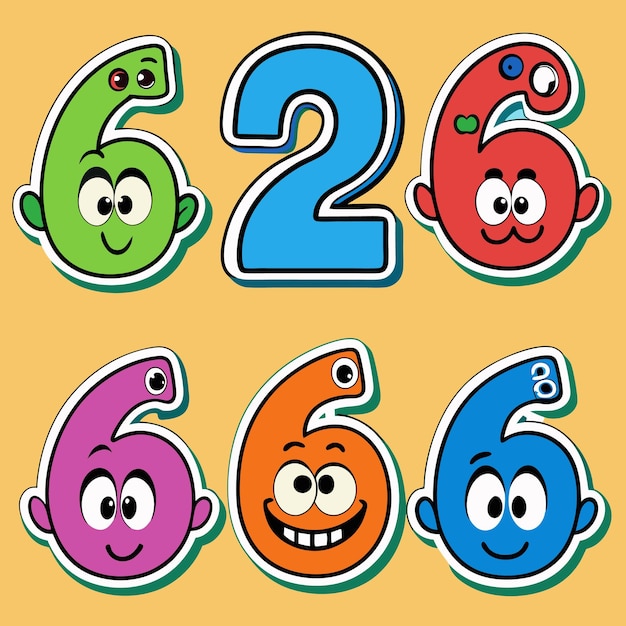 cute number and letter stickers