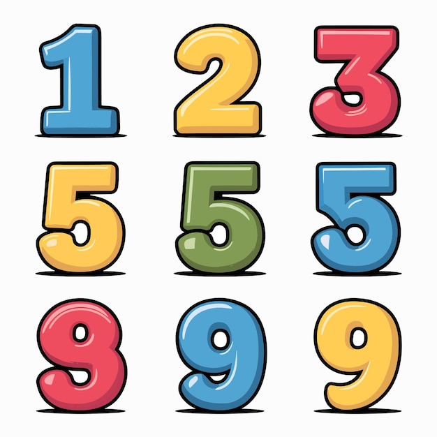 Cute numbers icons