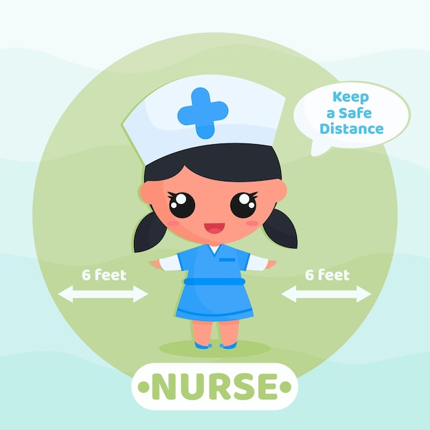 cute nurse conduct social distancing campaign to prevent virus