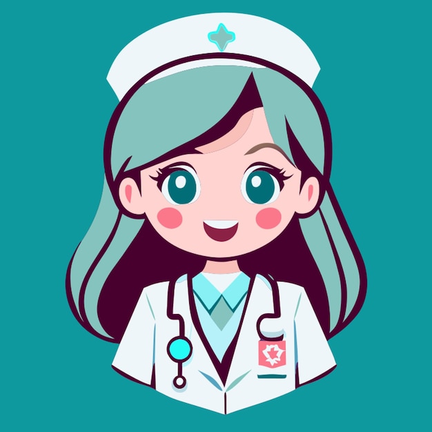 cute nursing student vector illustration