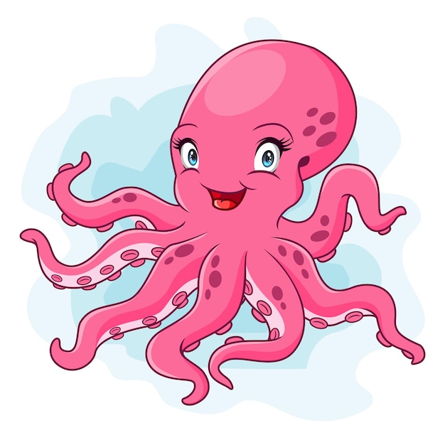 A cute octopus cartoon isolated on white background