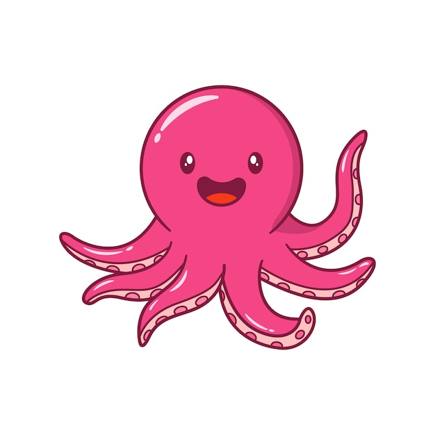 Cute Octopus Vector Illustration Cartoon Icon