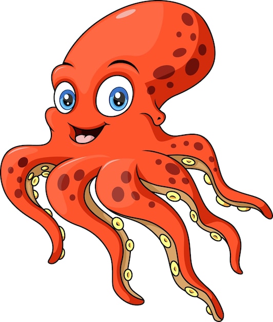 Cute octopus on white background