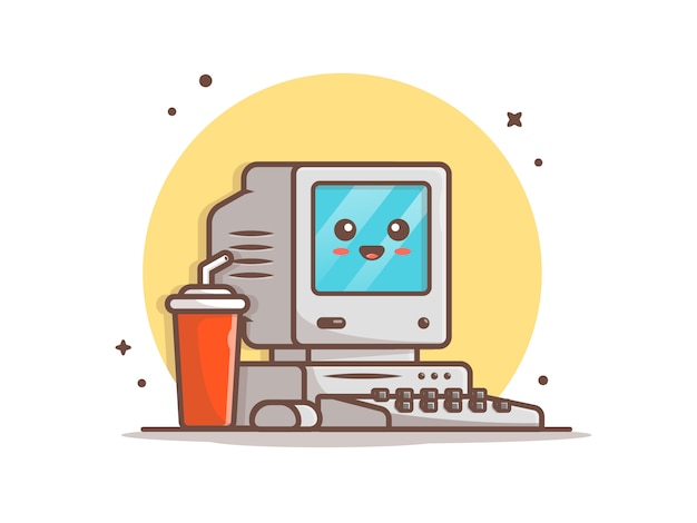 Cute Old Desktop with Soda  