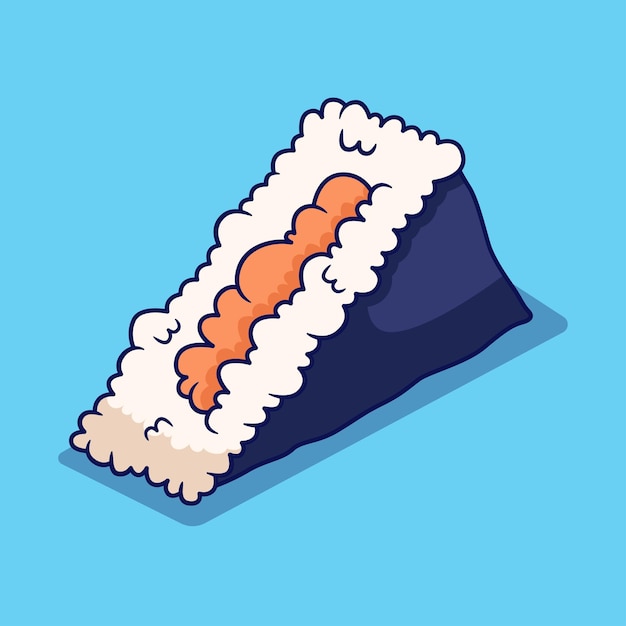 cute onigiri illustration in flat design