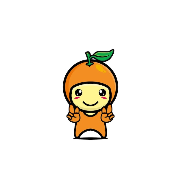 Cute orange cartoon character Simple flat style cartoon character illustration design