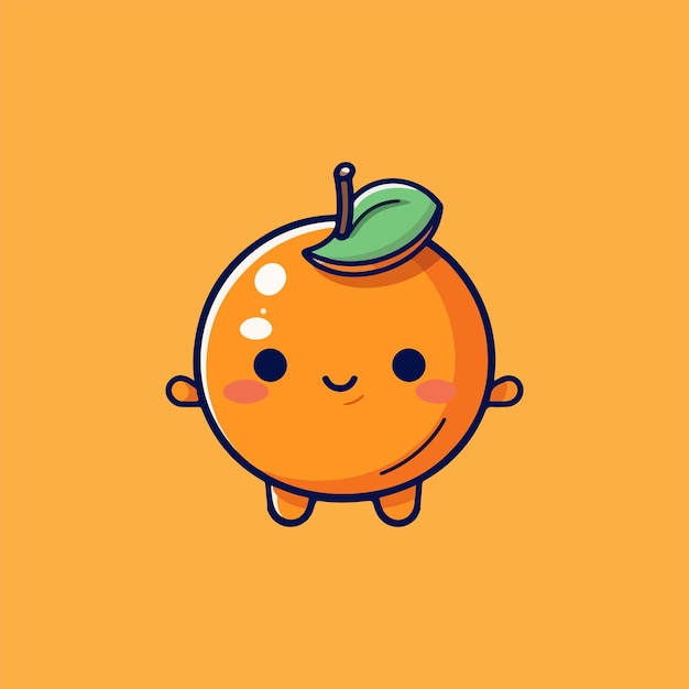 Cute Orange Cartoon Vector Illustration