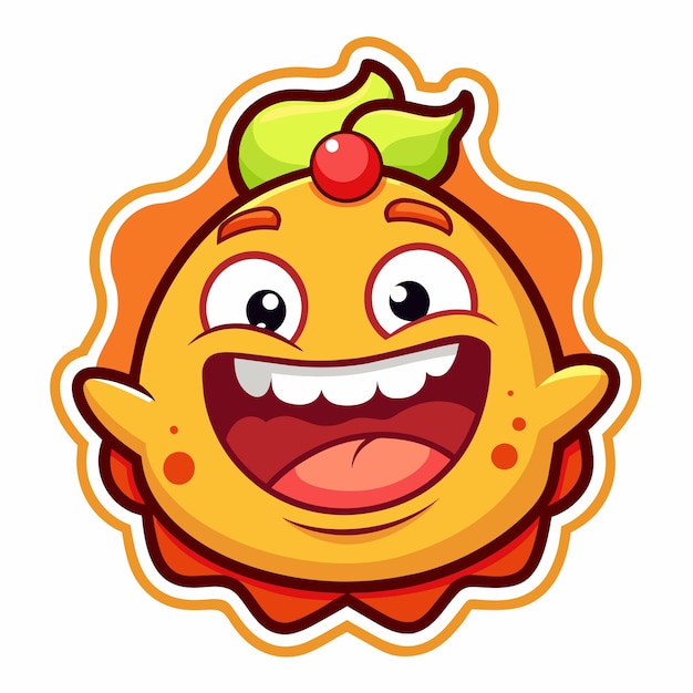 Cute orange fruit cartoon character Vector illustration