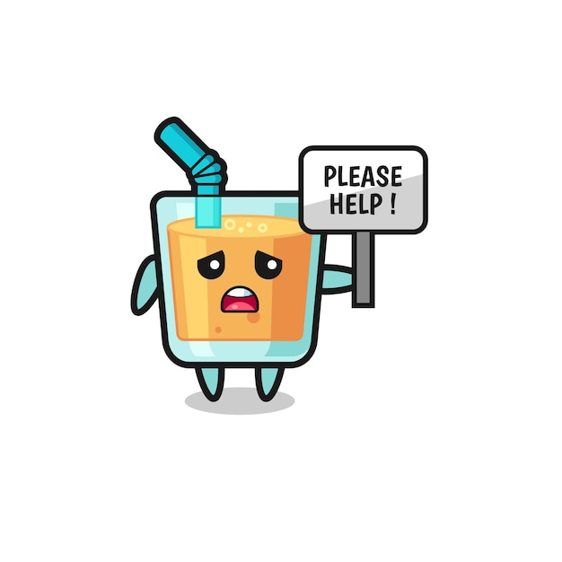 Cute orange juice hold the please help banner