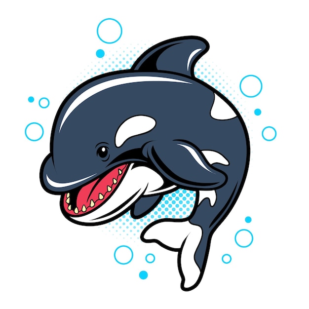 Cute orca whale cartoon