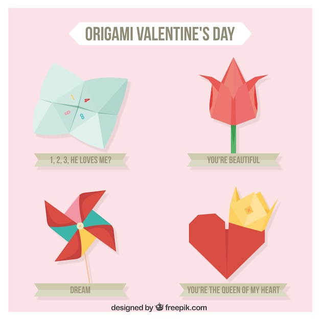 Cute origami elements pack