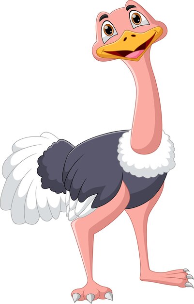 Vector cute ostrich cartoon