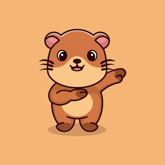 Cute otter dabbing cartoon vector icon illustration