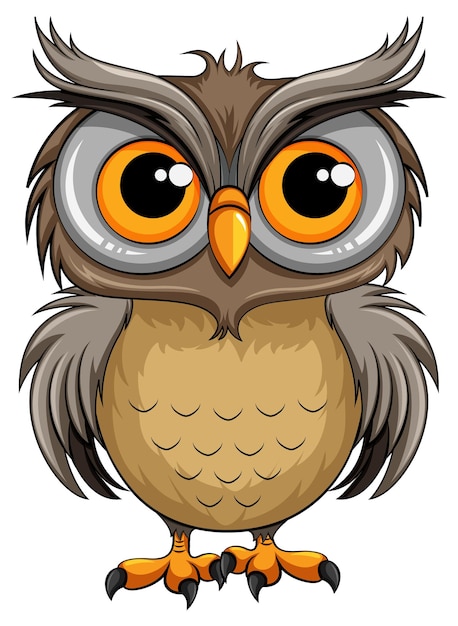 Cute Owl In Cartoon Style