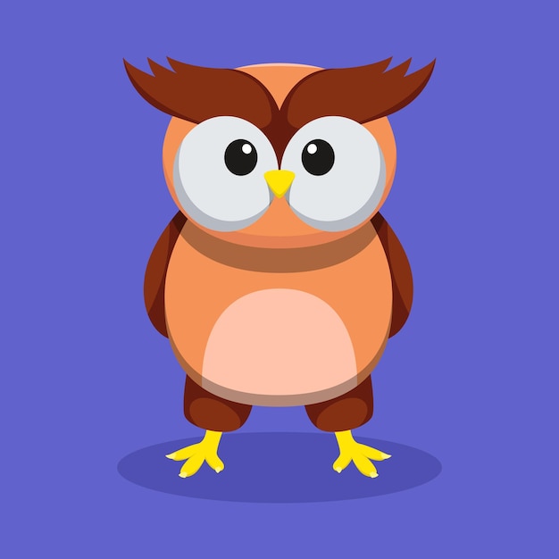 Cute Owl Cartoon Vector Illustration