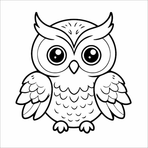 Cute Owl Coloring Page For Children