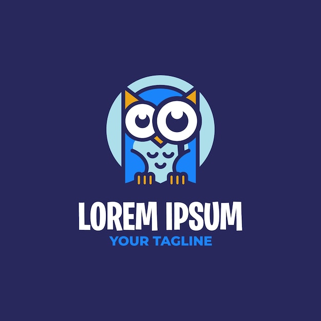 CUTE OWL DETECTIVE LOGO TEMPLATE