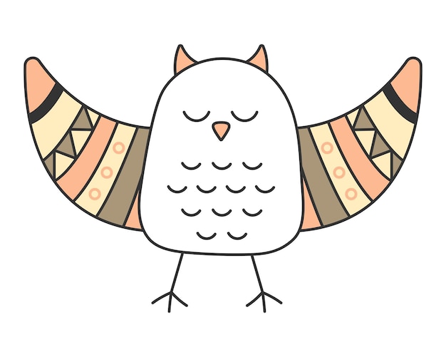 Cute owl in Scandinavian style Vector illustration