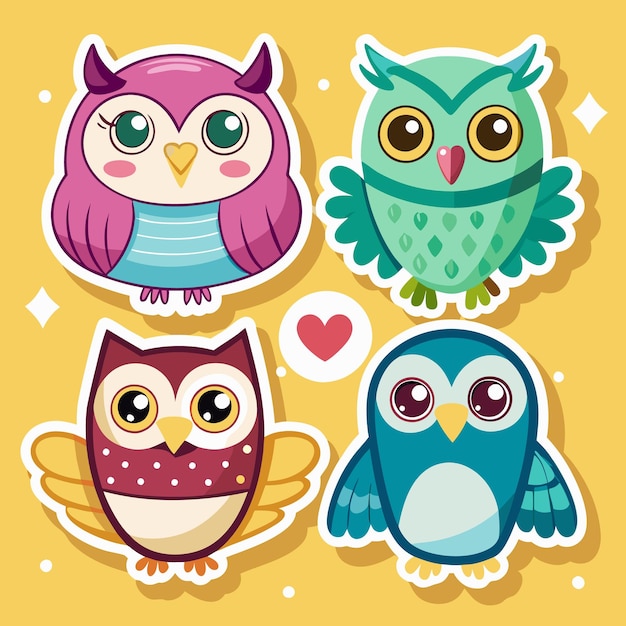 Cute Owl Stickers Adorable Birds for Kids