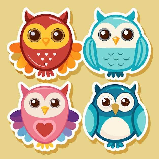 Cute Owl Stickers Adorable Birds for Kids