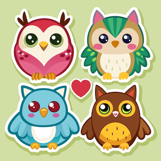 Cute Owl Stickers with Big Eyes for Kids Baby Shower and Party Favors