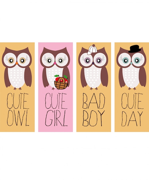 Cute owl vector