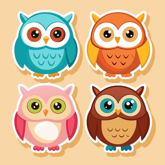 Cute Owls Stickers A Collection of Adorable Bird Designs