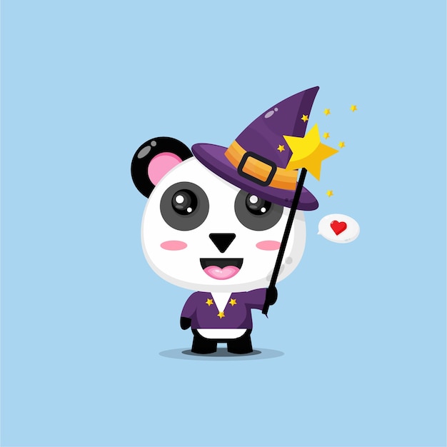 Cute panda becomes a witch