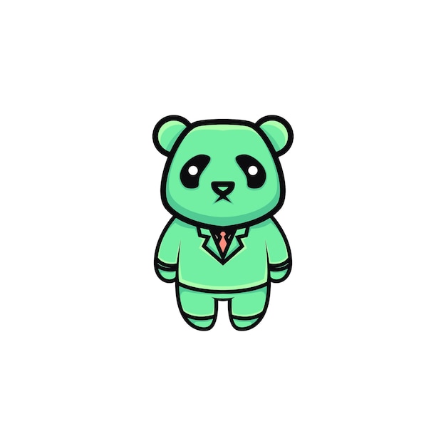 Cute panda businessman cartoon illustration