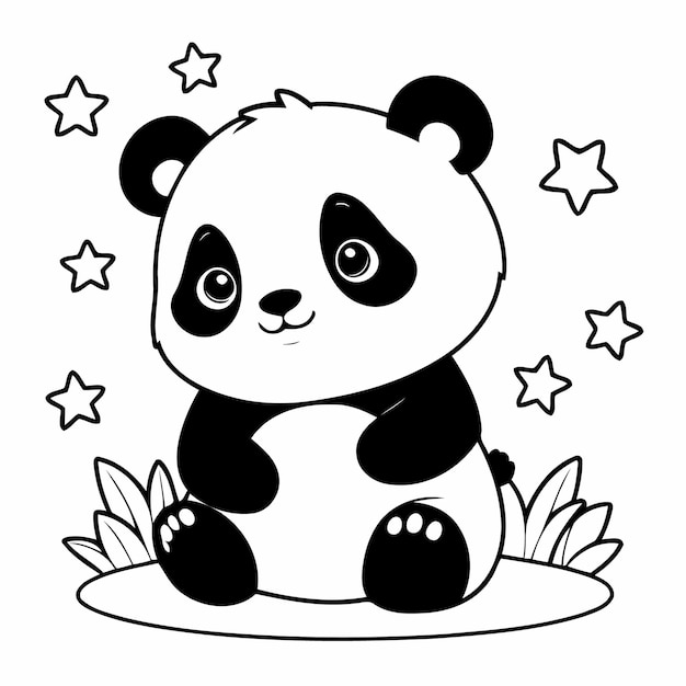 Cute Panda for children page