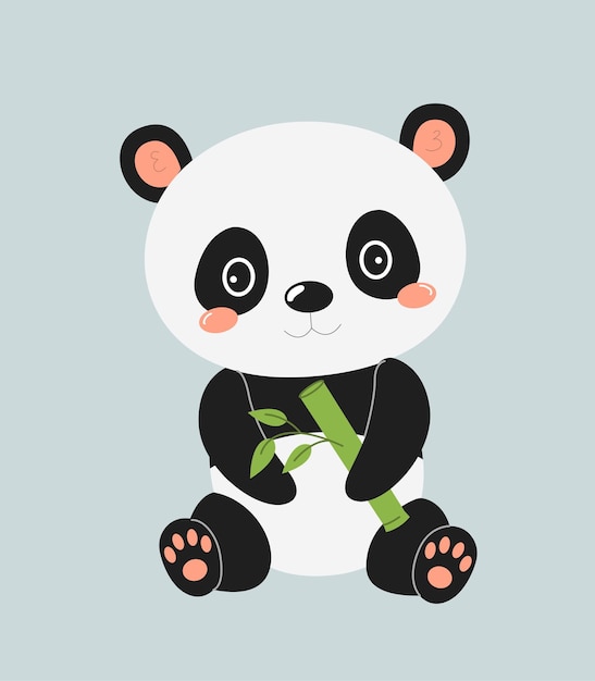 Cute panda eat bamboo