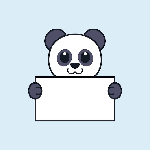 Cute Panda Holding a Blank Sign