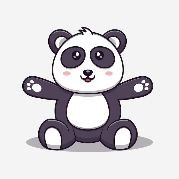 Cute panda hug cartoon vector icon illustration. Animal icon concept isolated vector