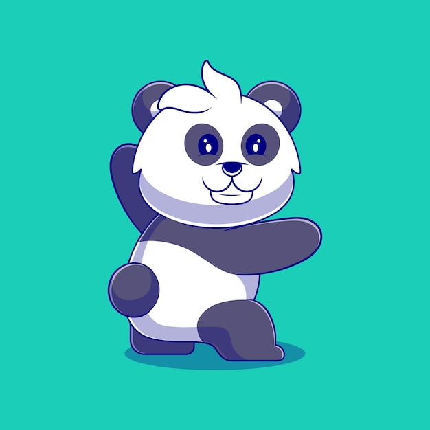 Cute panda illustration suitable for mascot sticker and tshirt design