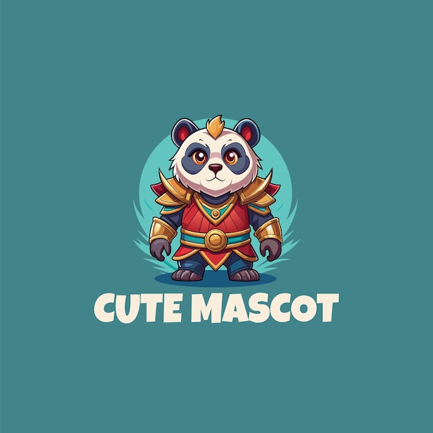 Cute Panda Mascot Character Design