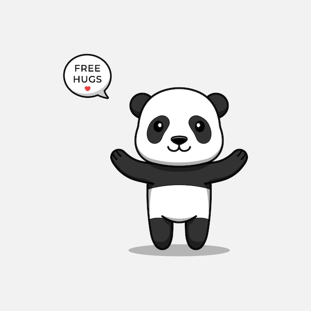 Cute panda offering free hug