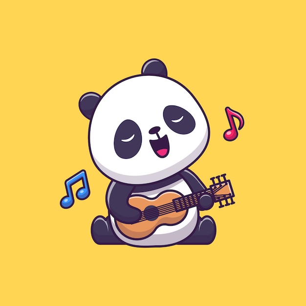 Cute Panda Playing Guitar