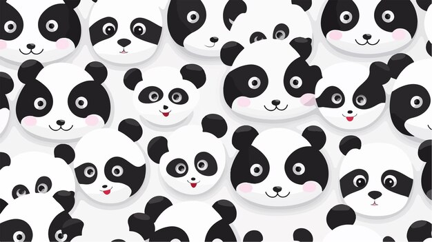 Vector cute panda seamless pattern background vector illustration