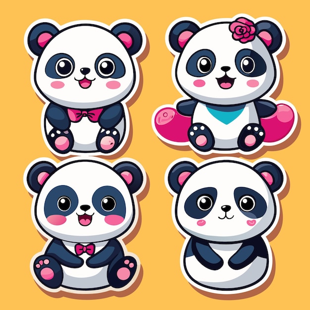 Cute Panda Stickers with Adorable Expressions