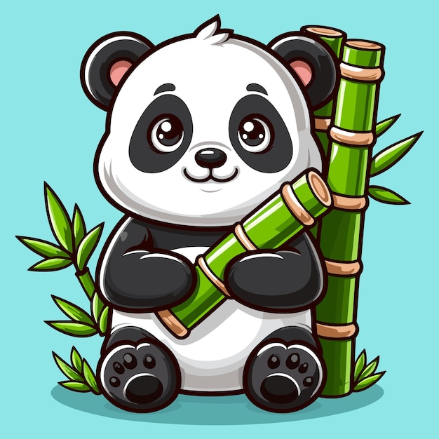 Cute Panda vector cartoon illustration