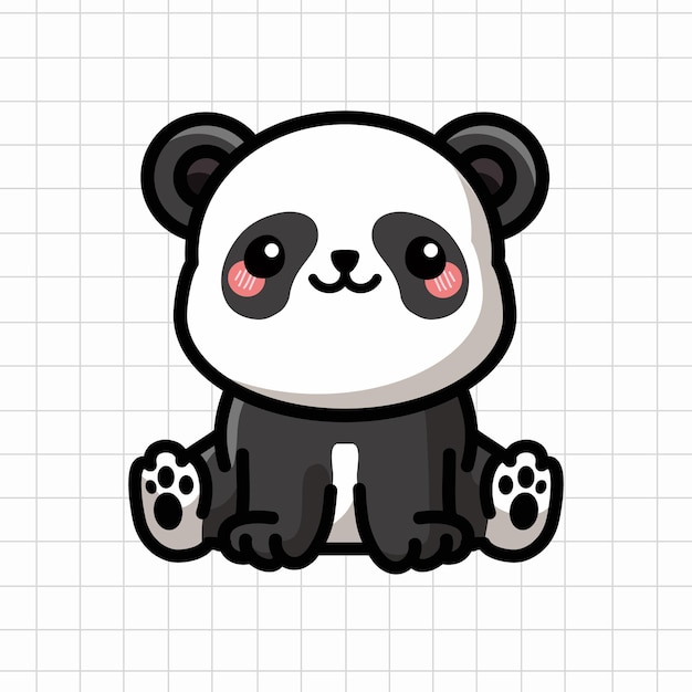 Cute Panda Vector Illustration