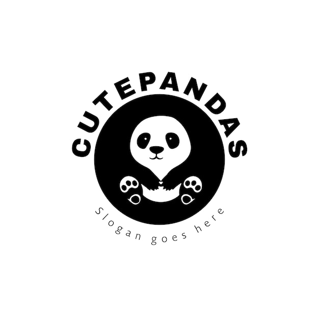 Cute Pandas Logo Design Template