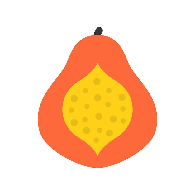 Cute papaya exotic fruit isolated colorful vector icon