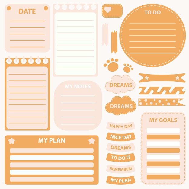 Cute paper note and printable. To do list template