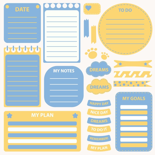 Cute paper note and printable. To do list template