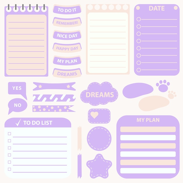 Cute paper note and printable. To do list template