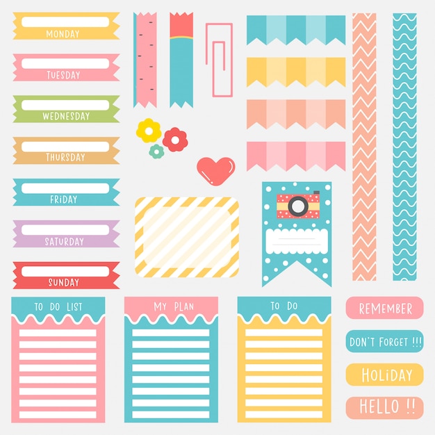 Cute paper notes. Memo stickers