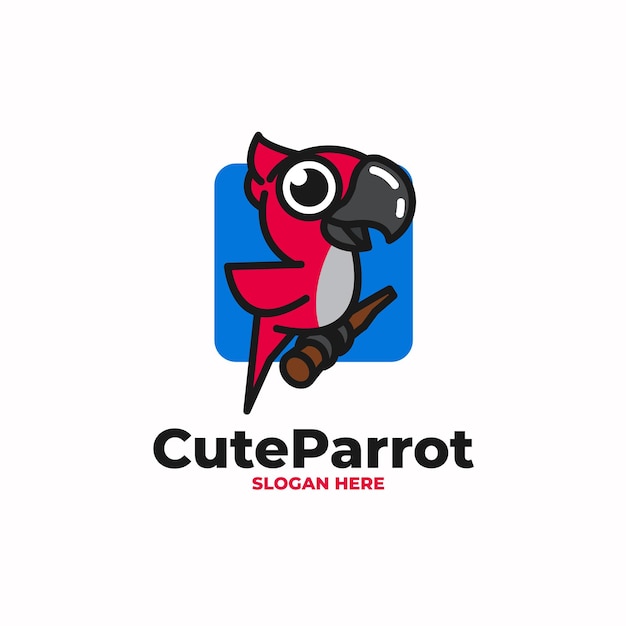 Cute Parrot Logo Design