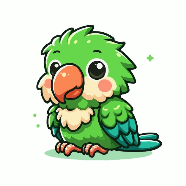 cute parrot vector on white background