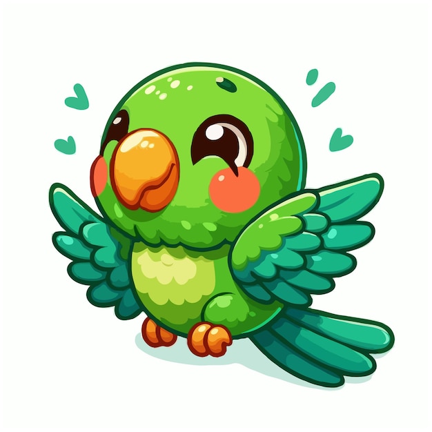 cute parrot vector on white background